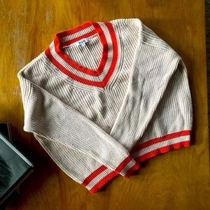 525 America Varsity Sweater with Red Stripe sz Medium
